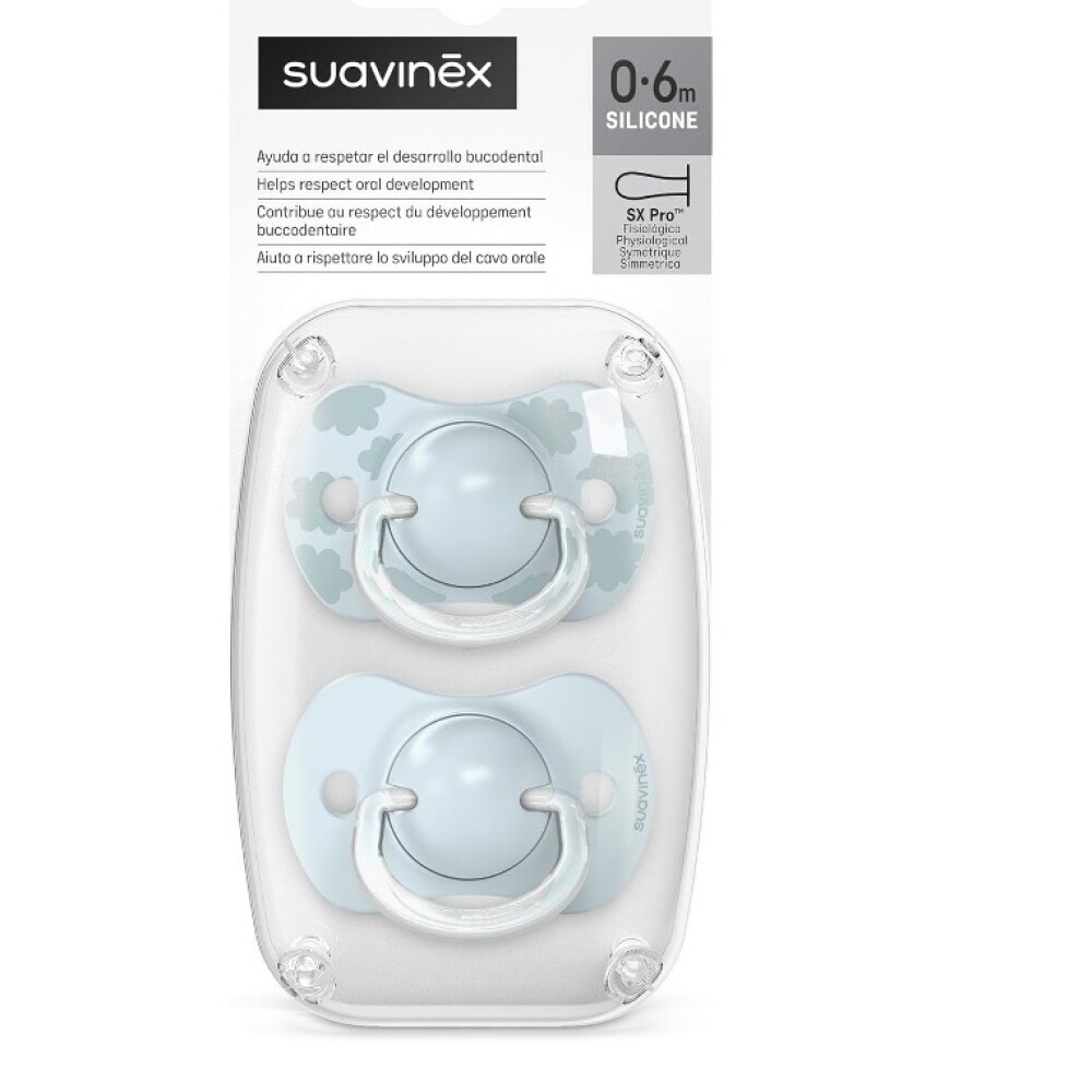 Set x2 chupete fisiologico Suavinex 0 a 6 M Dreams celeste