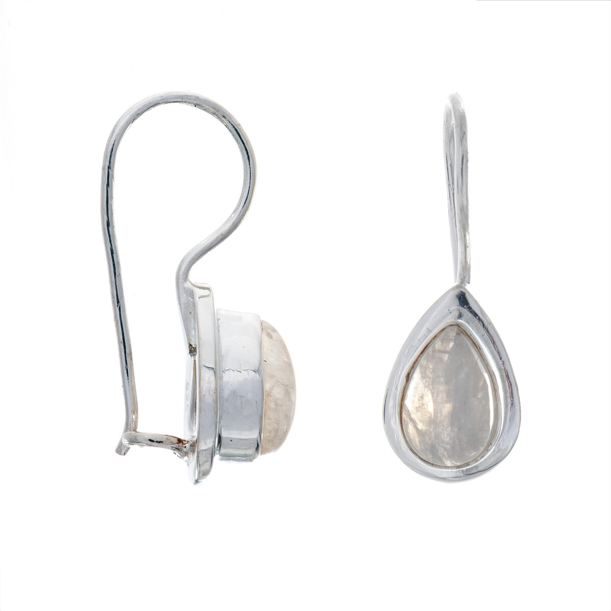 Par de caravanas de plata 925, PIEDRA DE LA LUNA. 