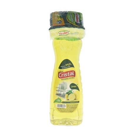 DETERGENTE CRISTAL LIMON + ESPONJA 1.25LTS 001