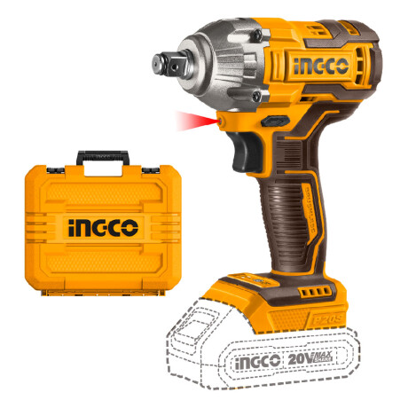 Llave de Impacto 20V P20S 1/2" Con Baterías Ingco CIWLI2038 Amarillo