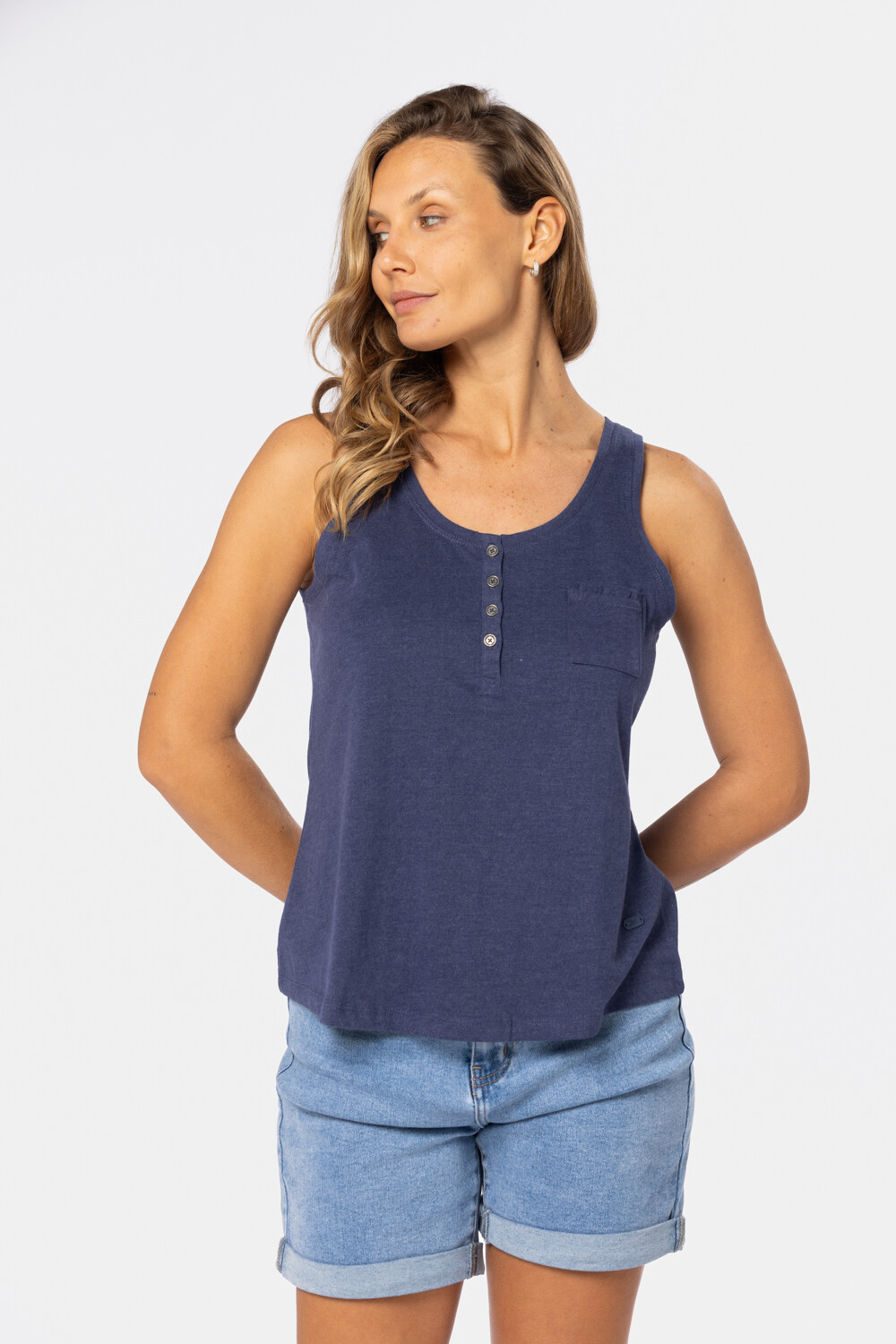 MUSCULOSA LISA Azul