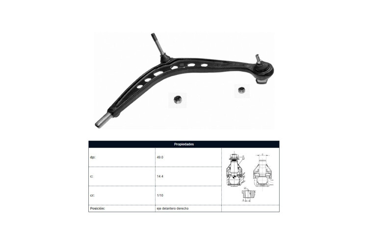 Parilla De Susp Del BMW 323I (E36)/318I (E36)/325I (E36)/318Tds (E36)/320I (E36)/316I (E36) 90-00 Der Parilla De Susp Del BMW 323I (E36)/318I (E36)/325I (E36)/318Tds (E36)/320I (E36)/316I (E36) 90-00 Der