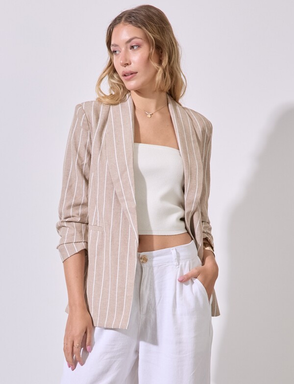 Blazer Lino Lineas BEIGE/MULTI