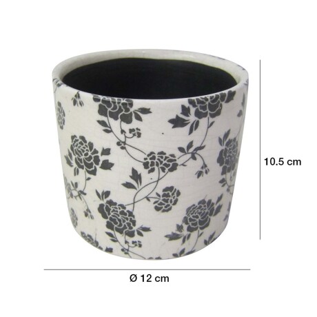 Maceta Redonda en Cerámica con Diseño Decorativo Ø12x10.5cm Maceta Redonda En Cerámica Con Diseño Decorativo ø12x10.5cm