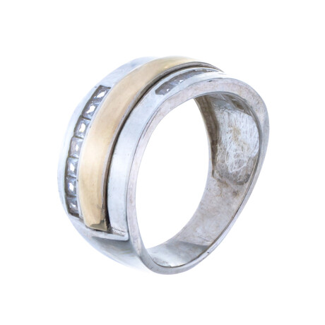 Anillo de plata 925,Double y circonias Anillo de plata 925,Double y circonias