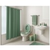 JUEGO KIT COMPLETO DE BAÑO CON CORTINA, TOALLA Y ALFOMBRA VERDE Juego Kit Completo De Baño Con Cortina, Toalla Y Alfombra Verde