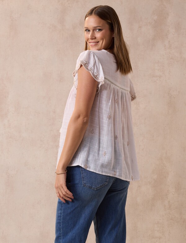 Blusa Bordada CRUDO