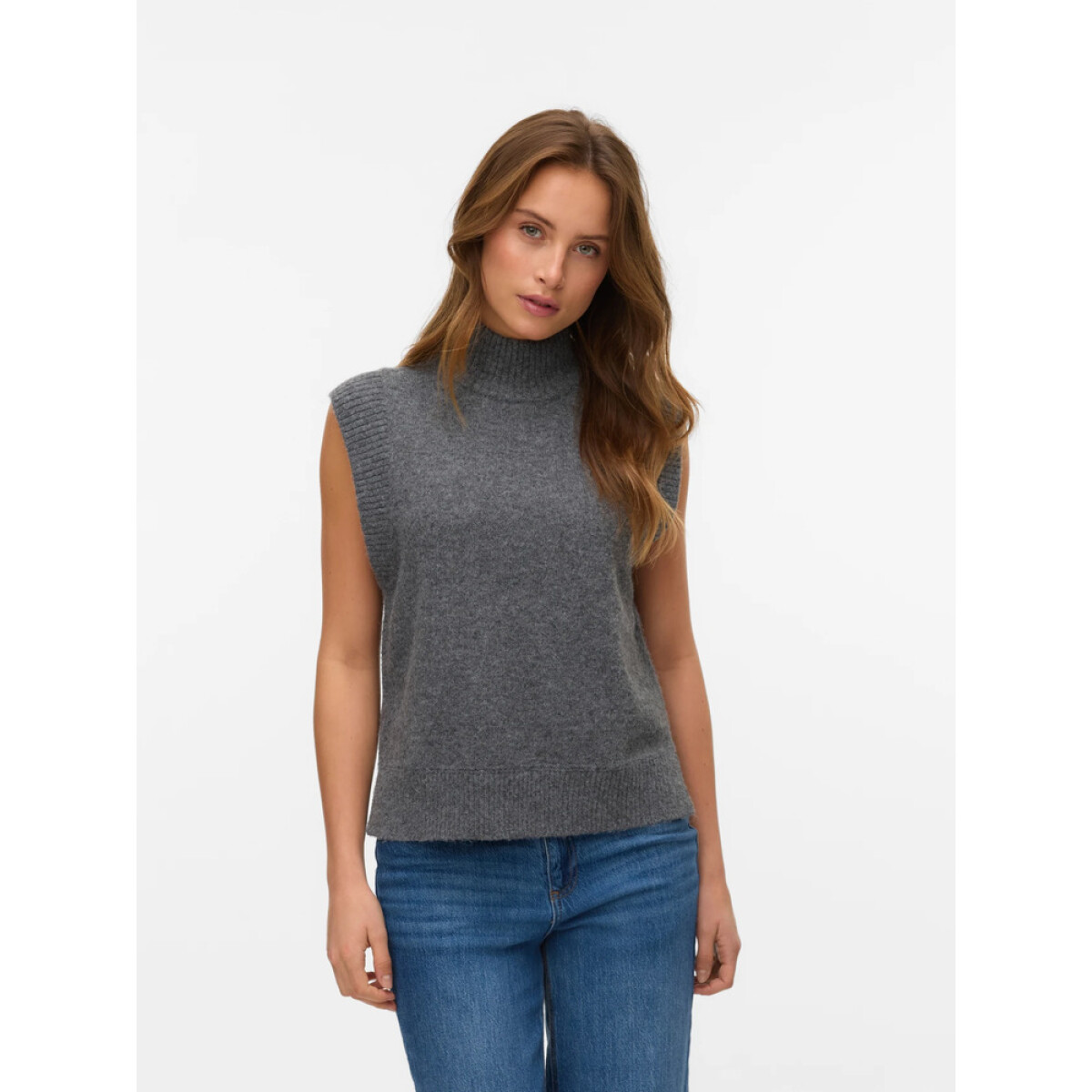 VMWOW SL HIGHNECK VEST - Medium Grey Melange 