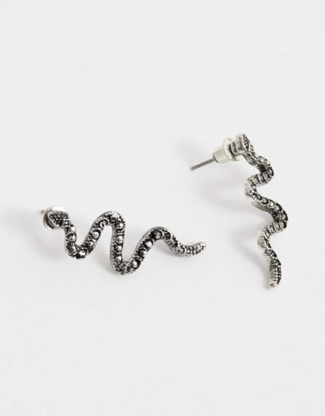 Aros Colgantes Cortos Aros Colgantes Cortos Serpiente Cubic - Plateado