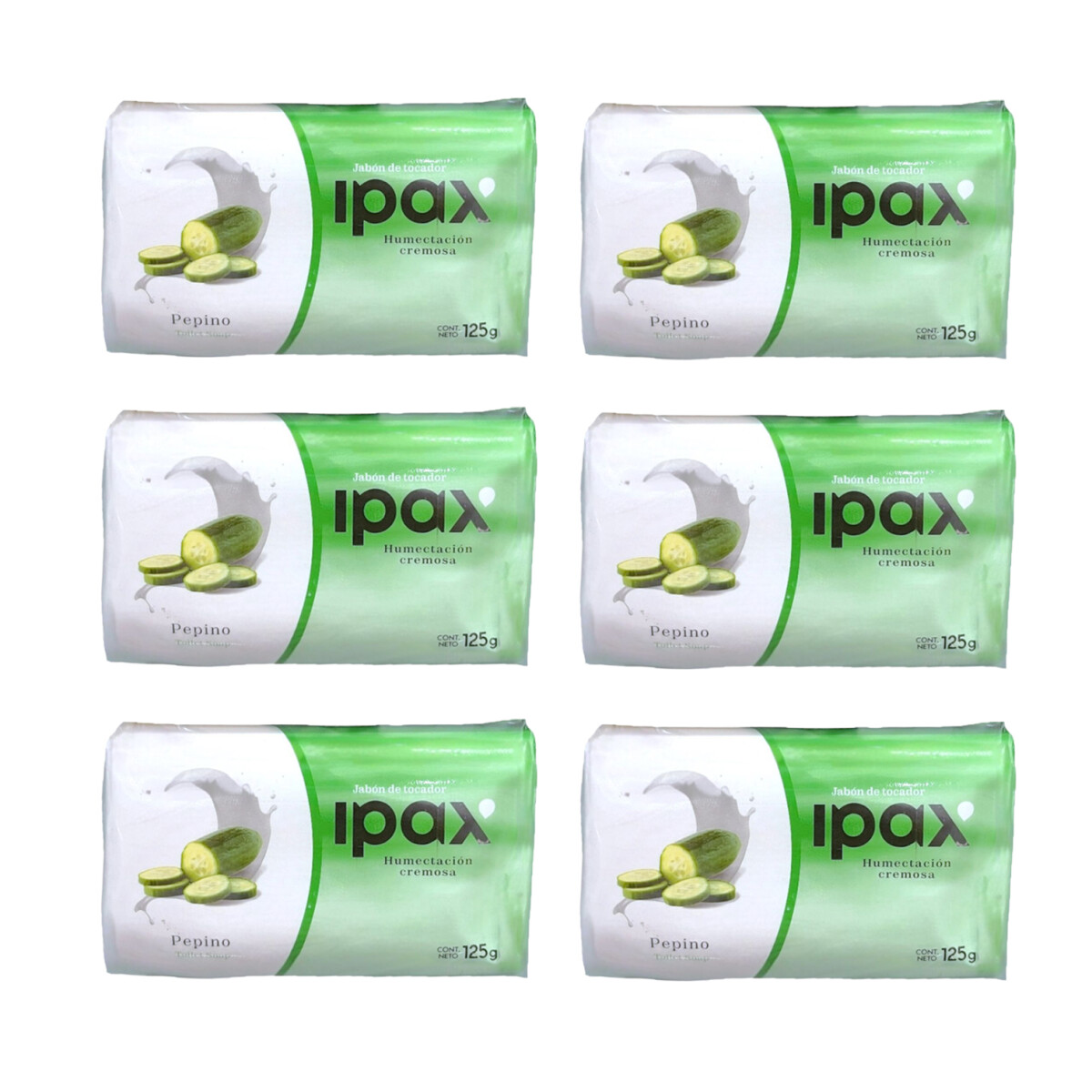 Jabon de tocador Ipax funda x 6 - Pepino 