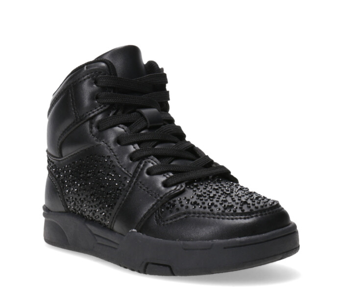 Deportivo DIER tipo bota con apliques de brillos, Black