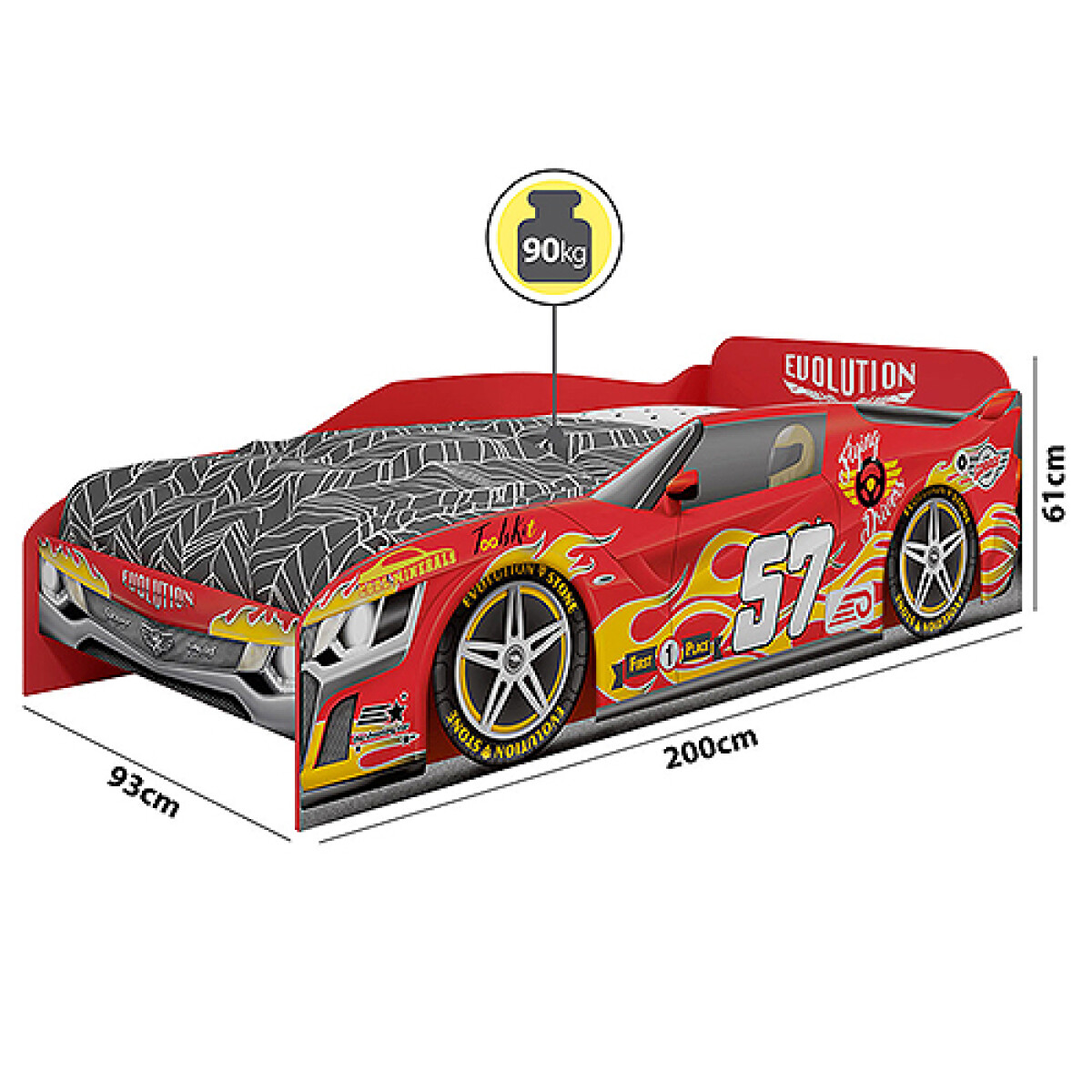 CAMA 1PL MDS INFANTIL SME-23256 RALLY Roja - Sin color 