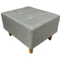 Puff tela y patas de madera Gris