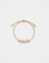 Pulseras Flexibles Bañada en Oro Pulsera Flexible Con Dijes Corazón - Dorado