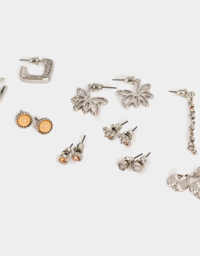 Aros Sets Strass Sets De Aros - Plateado