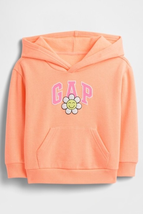 Buzo Canguro Logo Gap Toddler Niña Orange Kiss Neon
