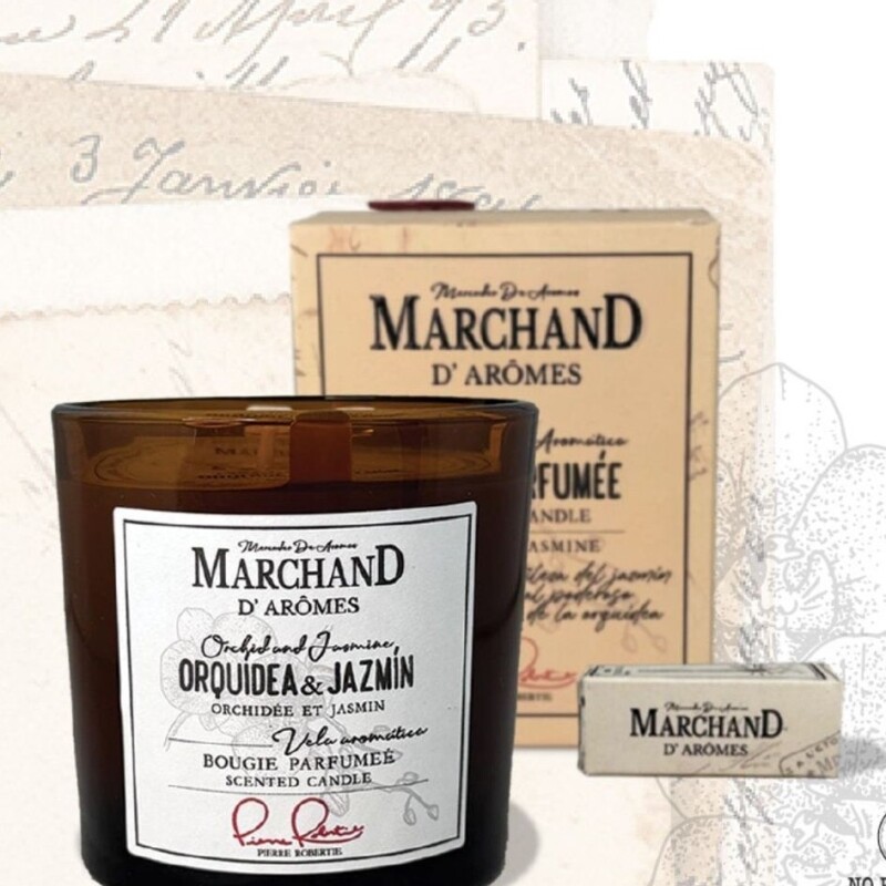 VELA AROMATICA DE SOJA MARCHAND ORQUIDEA & JAZMÍN