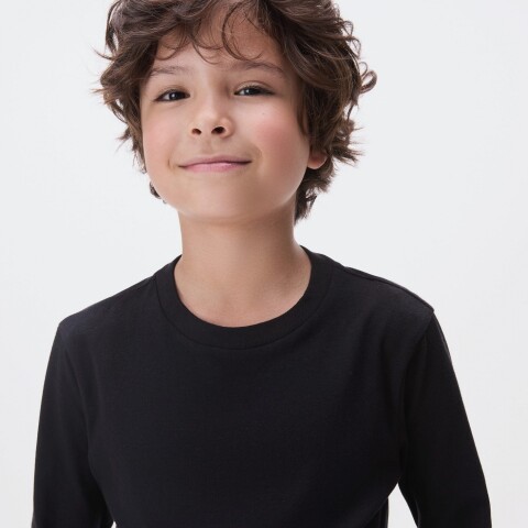 CAMISETA ML MASC PRETO ESCURO