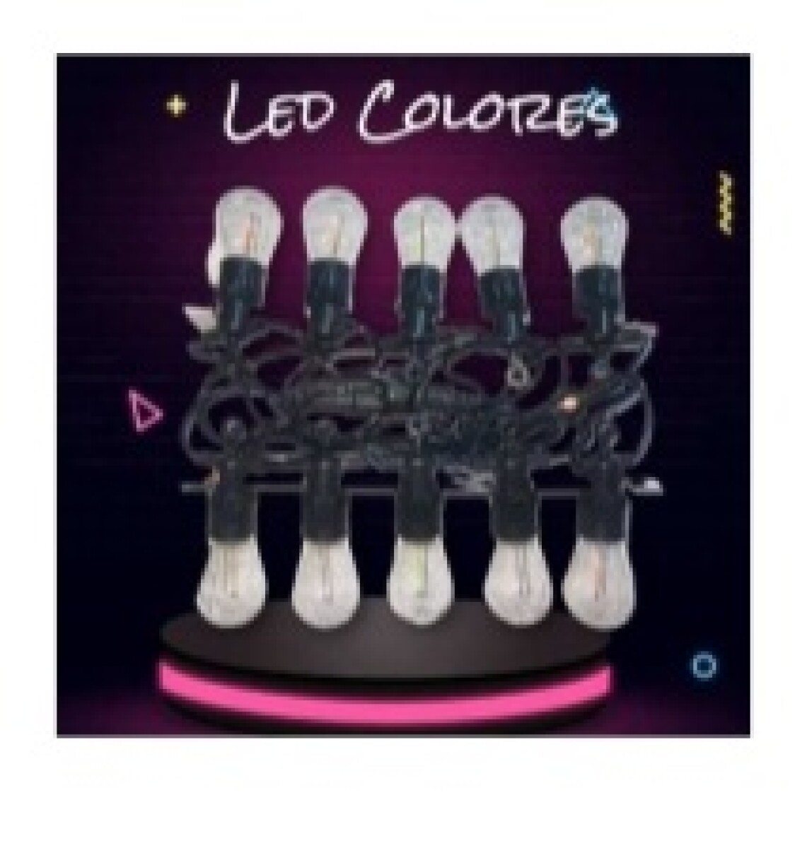 Guía de led exterior 10 lámparas de colores 5mts - 001 