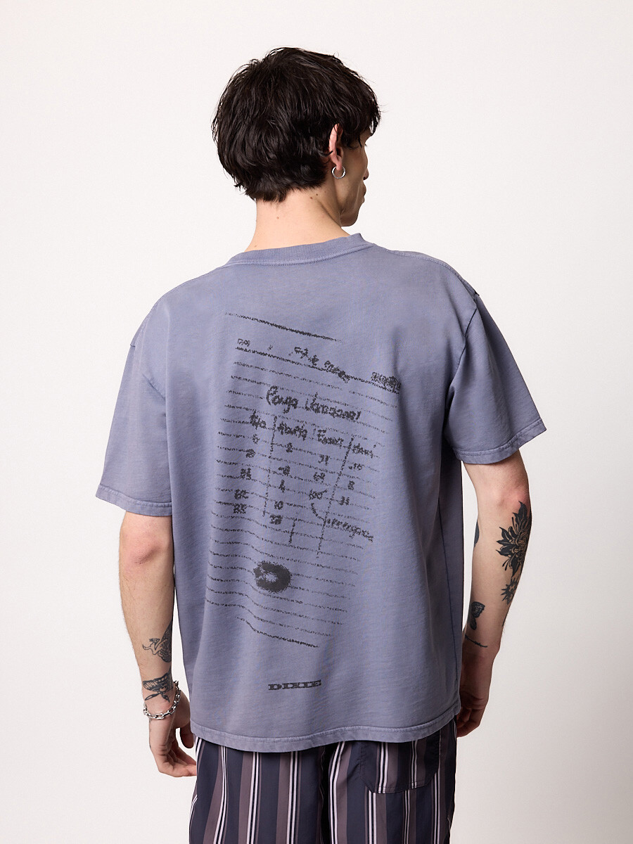 T-SHIRT M/C CARTAS DIXIE Azul Piedra
