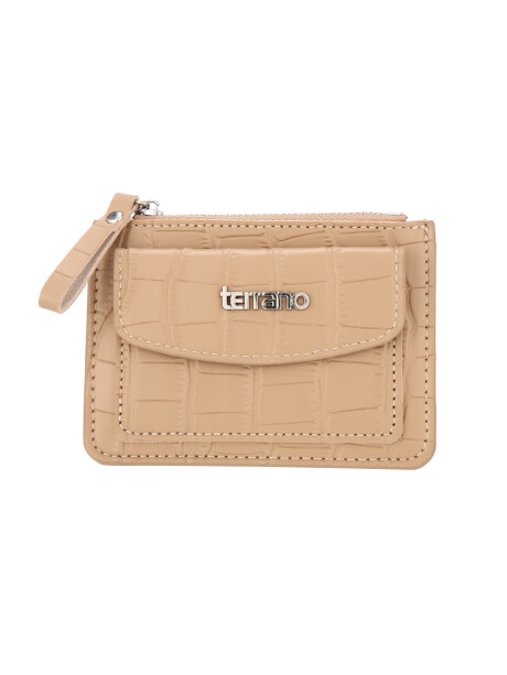 Tarjetero Croco Bruselas Beige