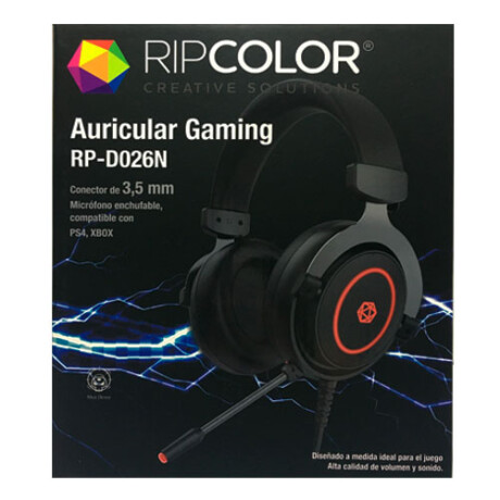 Auriculares Gamers Ripcolor RP-D026N 3.55MM NEGRO