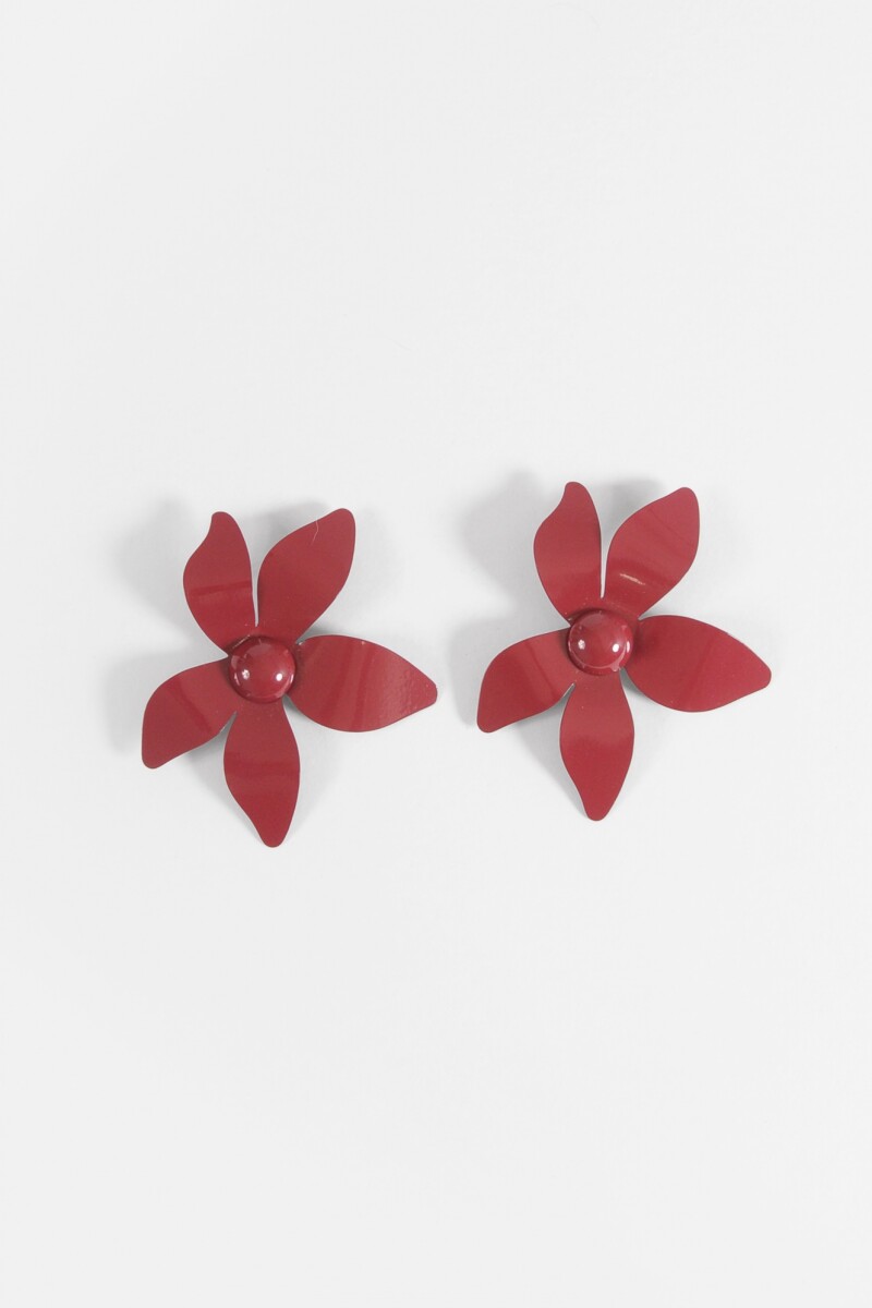 Caravanas acrilico flower bordo