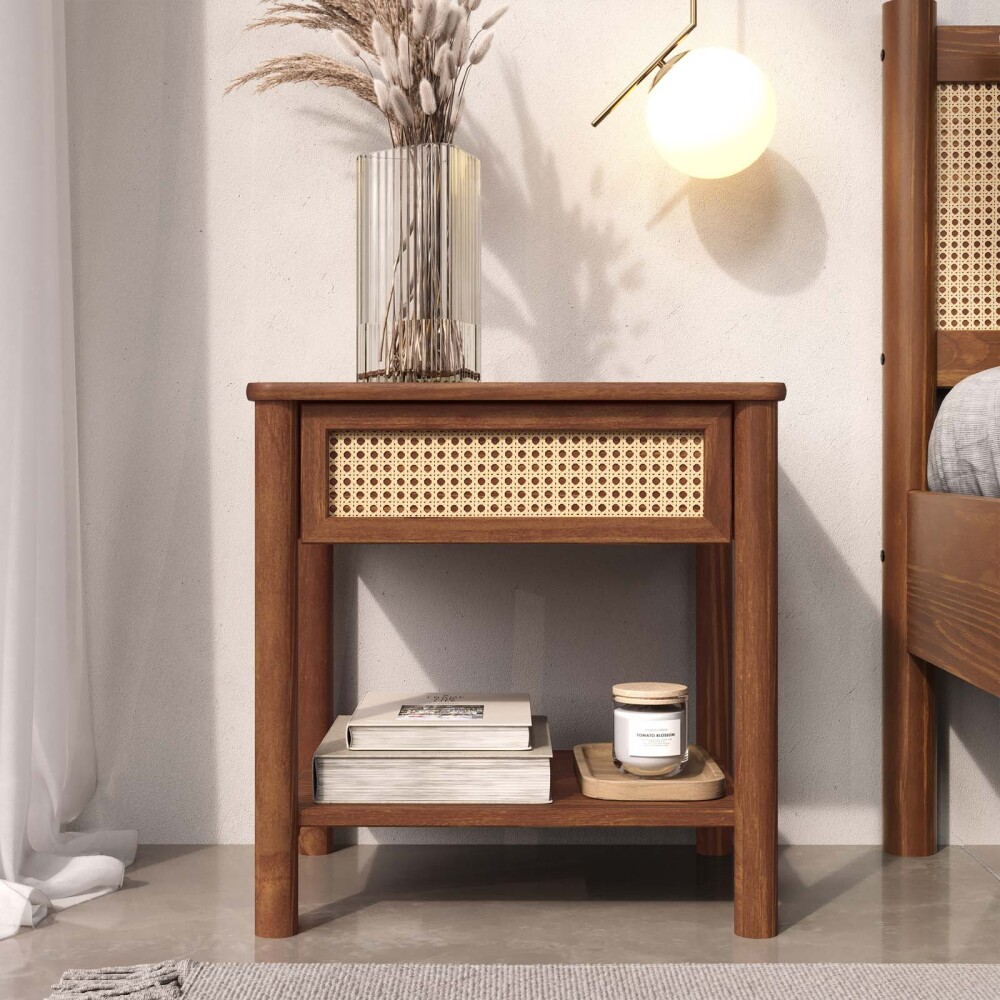 MESA DE LUZ MADERA MARRON PALERMO