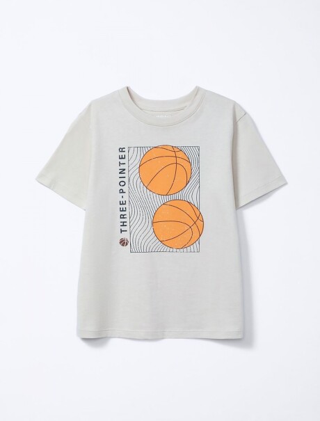 CAMISETA INFANTIL CON ESTAMPA BEIGE
