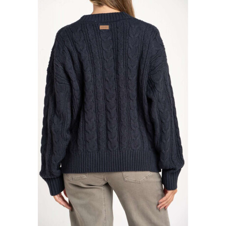 Cardigan Texturado Lana Azul Oscuro