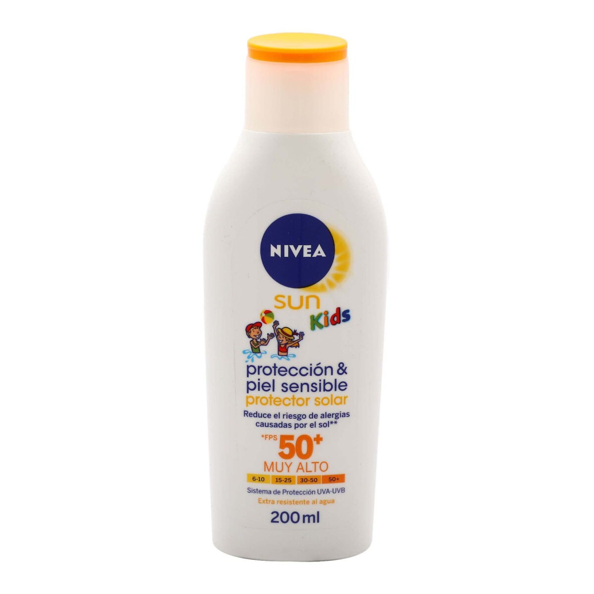 Protector Solar Nivea Sun Kids Piel Sensible FPS 50+ 200 ml 
