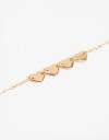 Pulseras Flexibles Metal Pulsera Flexible Corazones Bañado En Oro - Dorado
