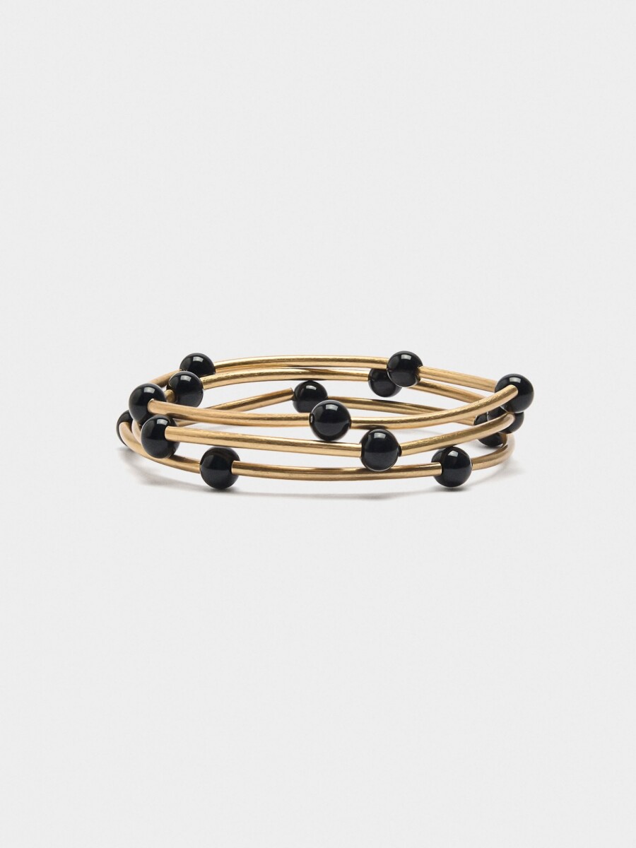 Set De Pulseras Segmentadas negro