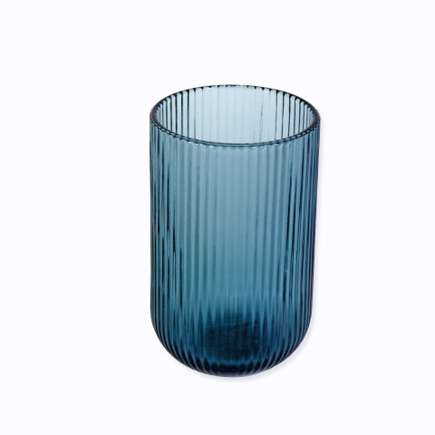 VASO DE VIDRIO AZUL 410ML Unica