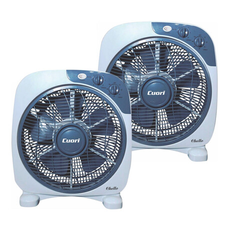 Pack x2 Turbo Ventilador Piso Cuori Chello 3Vel y Timer 50W Blanco/gris