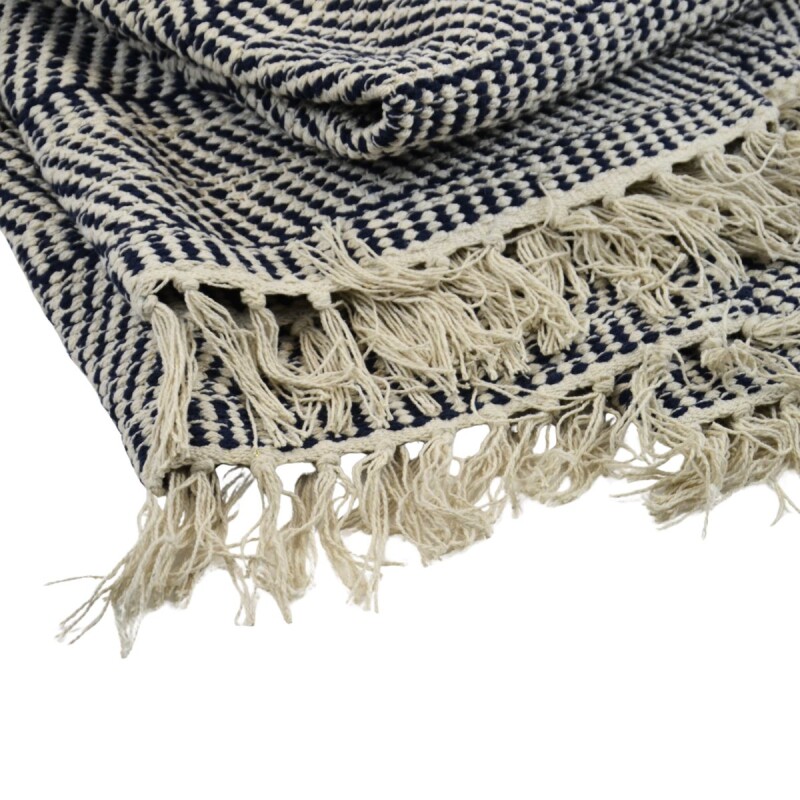 Alfombra 122x178cm AZUL Y NATURAL