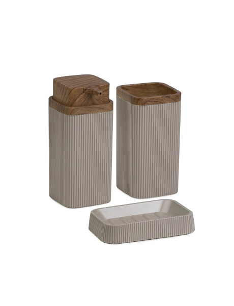 SET 3PCS BAÑO STELLA PP C/MADERA MARRON SET 3PCS BAÑO STELLA PP C/MADERA MARRON