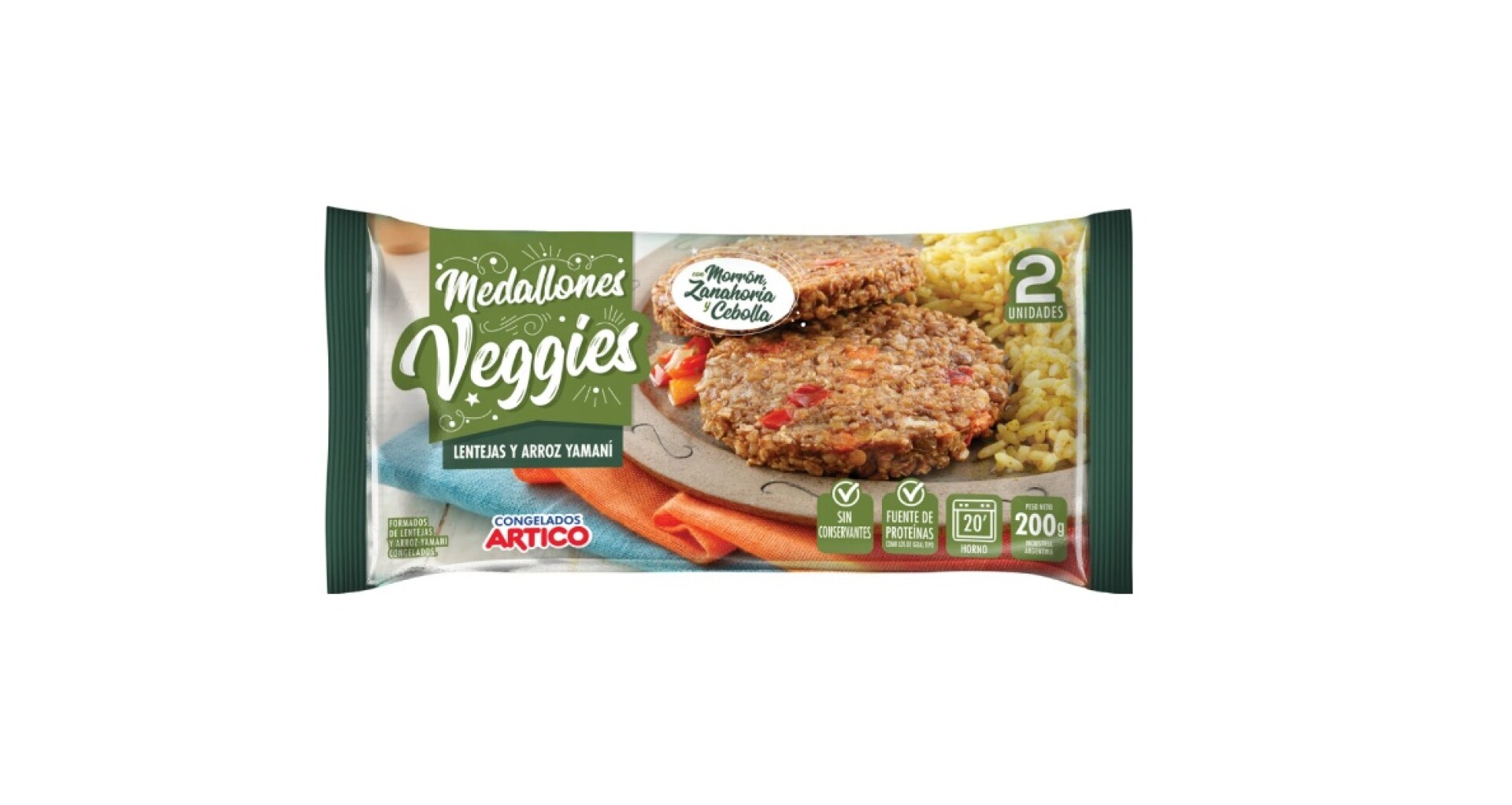 Medallón veggie 2 uds lentejas y arroz 