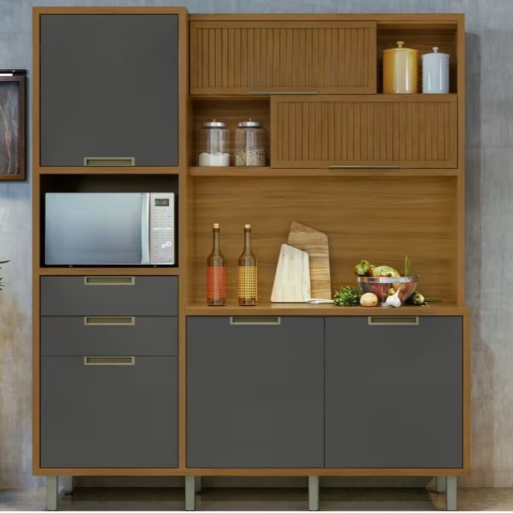 Mueble de cocina Kit Loft Gris 6 Puertas 2 cajones Mueble De Cocina Kit Loft Gris 6 Puertas 2 Cajones