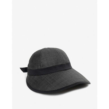 Visera Negra Con Moño Trasero Negro