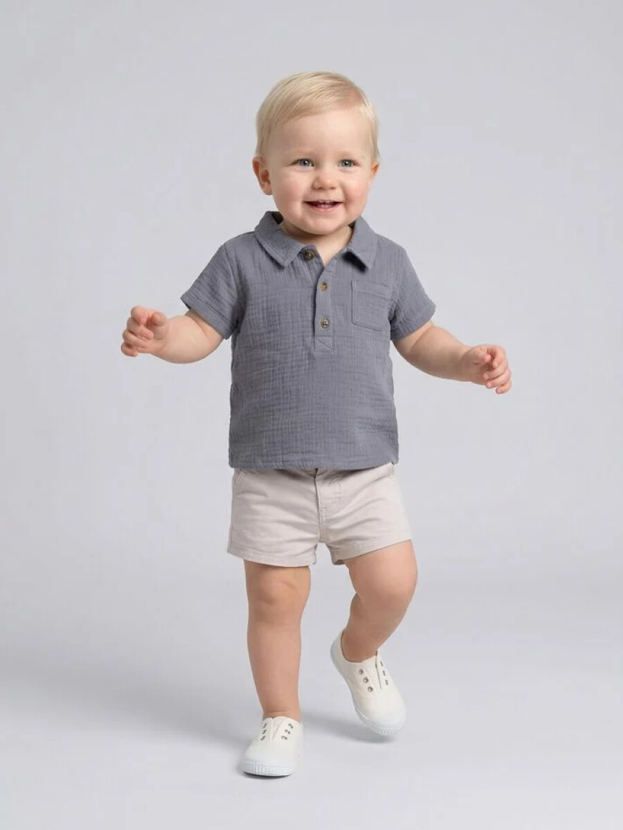 Camisa De Gasa Gris