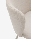 Silla Ciselia de chenilla beige y acero beige FSC Mix Credit Silla Ciselia de chenilla beige y acero beige FSC Mix Credit