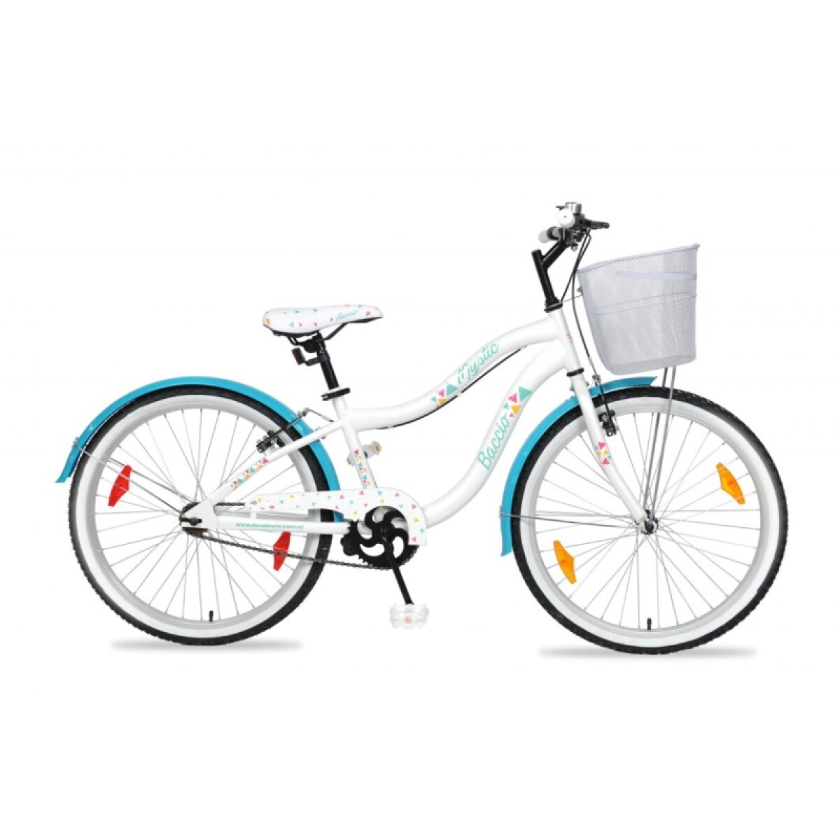 Bicicleta Baccio R.24 Niña Mystic - Blanco/turquesa. 