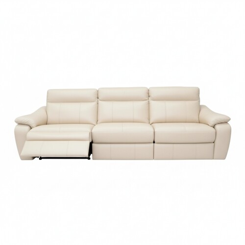 Sillón recliner 3 Cuerpos Rubi - 100% Cuero Arena