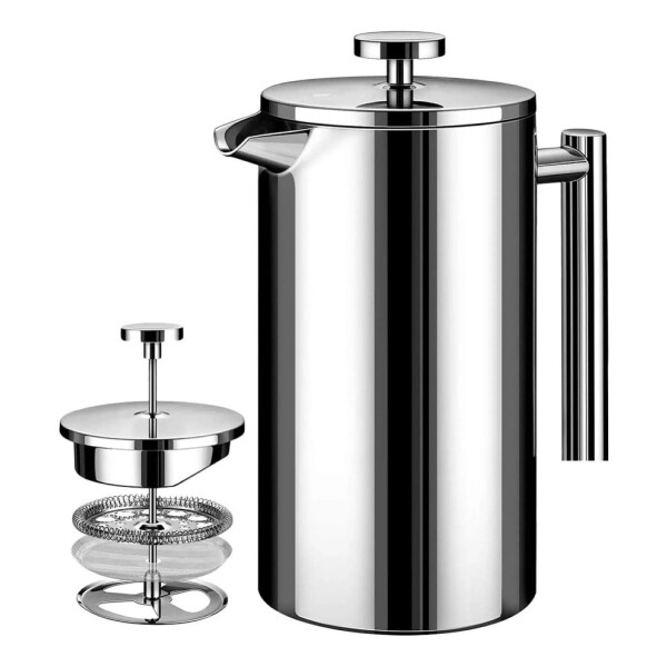 Cafetera Prensa Francesa Aluminio Embolo 1 Litro Doble Pared Cafetera Prensa Francesa Aluminio Embolo 1 Litro Doble Pared