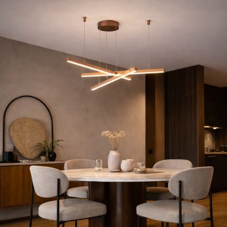 Colgante Led lineal 3 barras 30W Dimerizable DORADA