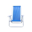 SILLA REPOSERA RECLINABLE ACERO 4 POSICIONES AZUL