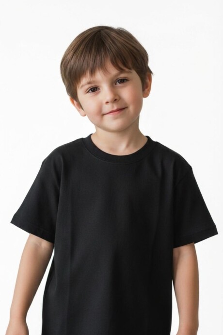 Remera Básica Infantil en Algodón Negro