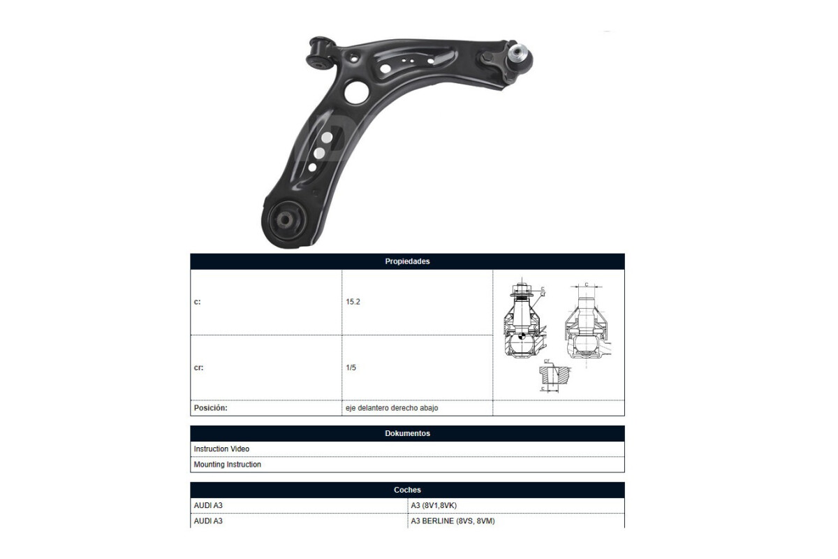 Parilla De Suspension Delantera Audi A3 10-13 Der Parilla De Suspension Delantera Audi A3 10-13 Der