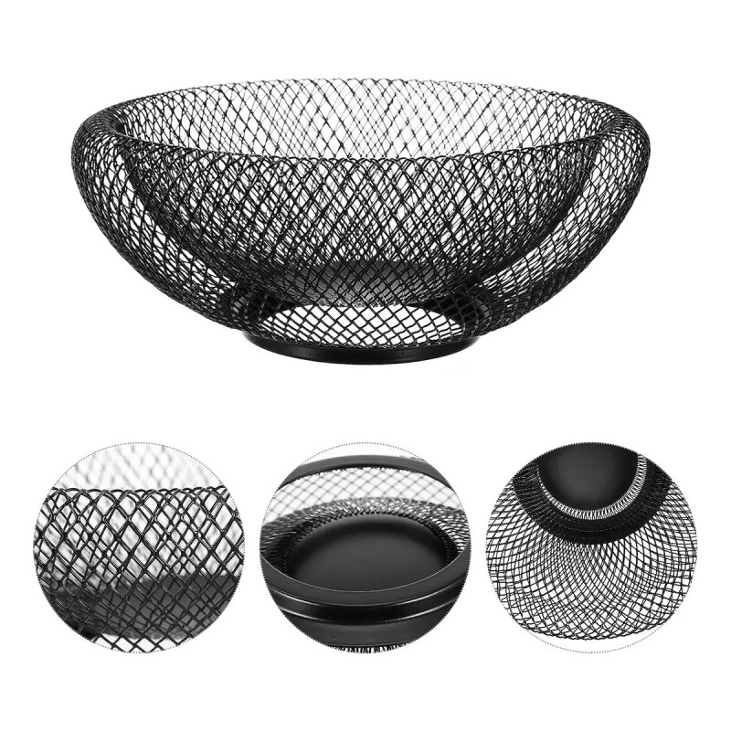 Frutero de rejilla doble pared D20x7,5cm NEGRO